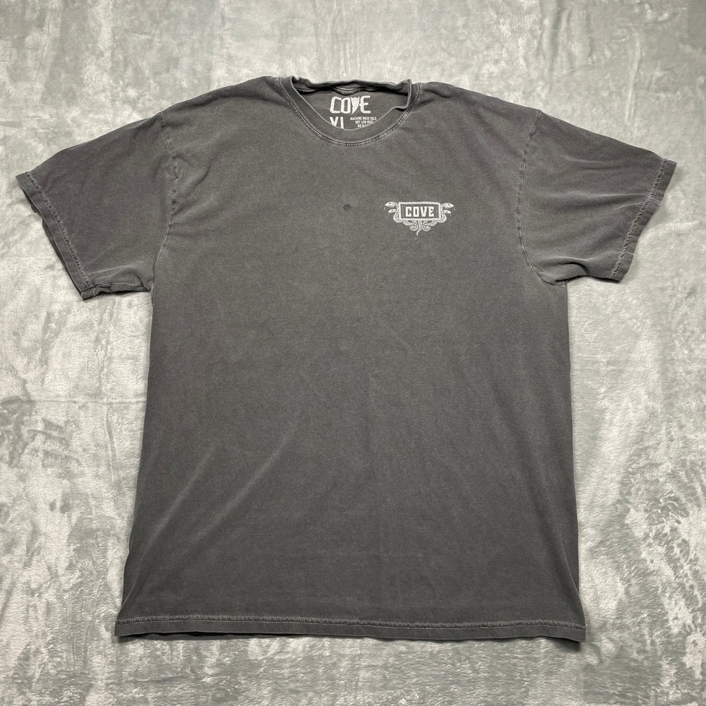 Cove T-Shirt‎ Mens XL Gray Skull Snake Skeleton Graphic Washed Cotton Tee USA